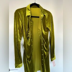 Green velvet dress